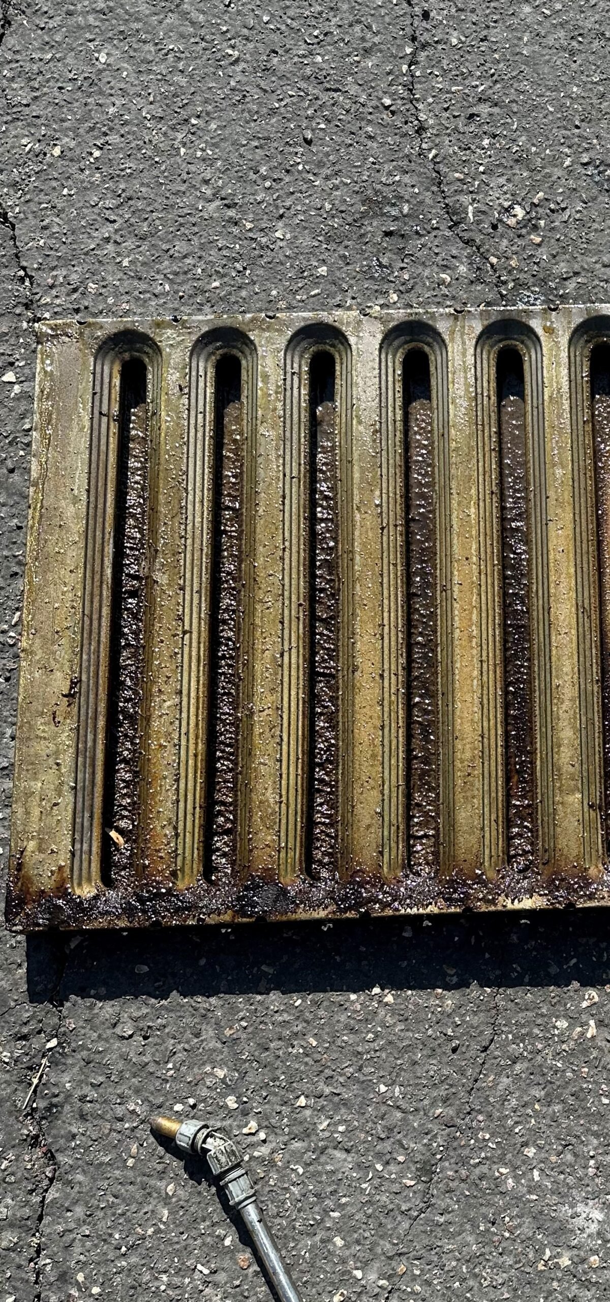 Grease buildup before cleaning